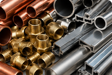 Cuivre, laiton,  aluminium, stainless